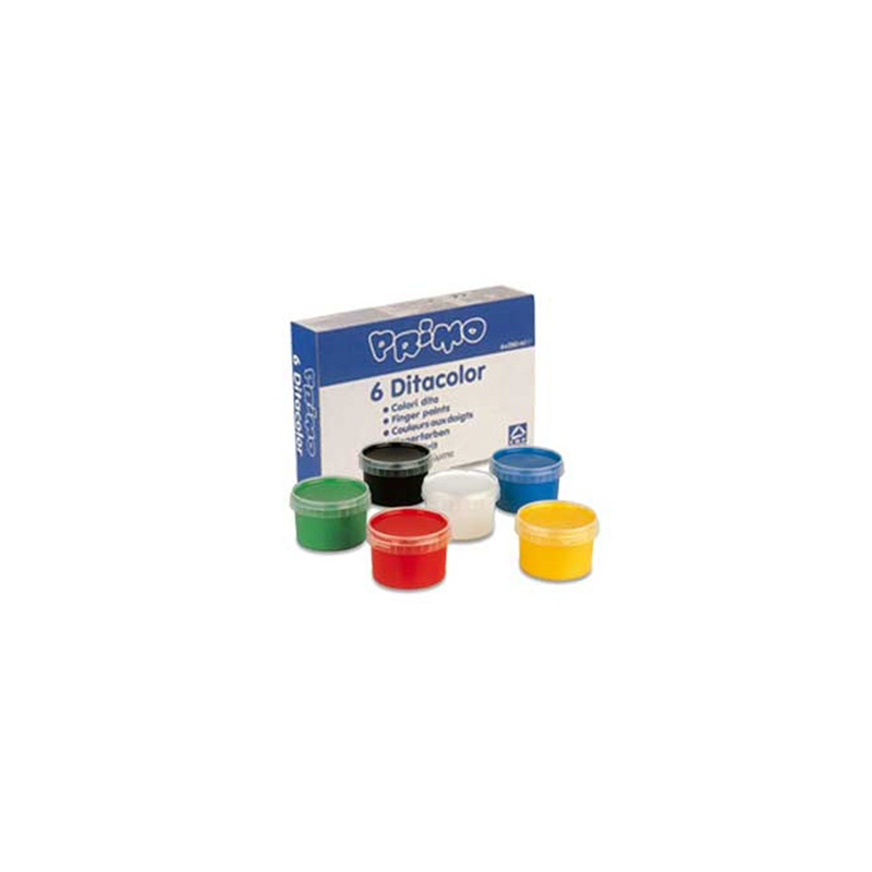 Pintura de dedos primo 250 g caja de 6 unidades colores surtidos