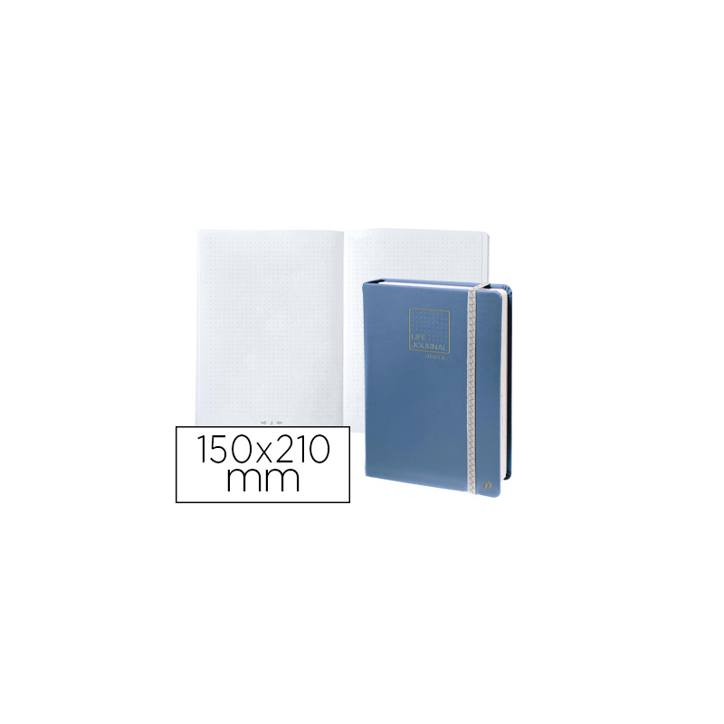 Libreta quo vadis life journal infinite dots puntos 15x21 cm 224 hojas tapa similpiel azul