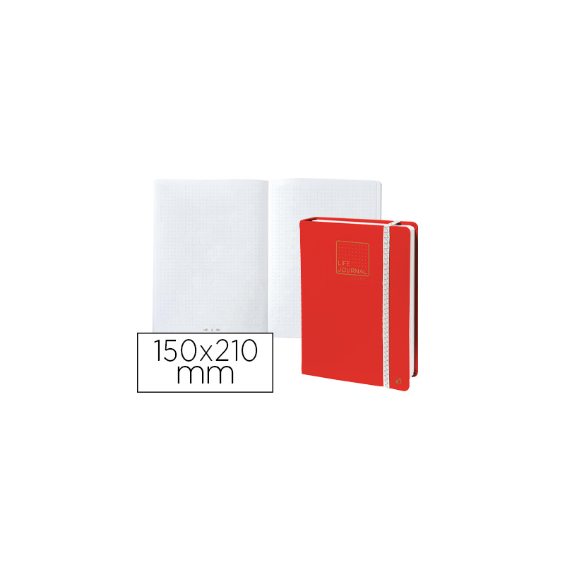 Libreta quo vadis life journal infinite dots puntos 15x21 cm 224 hojas tapa similpiel rojo