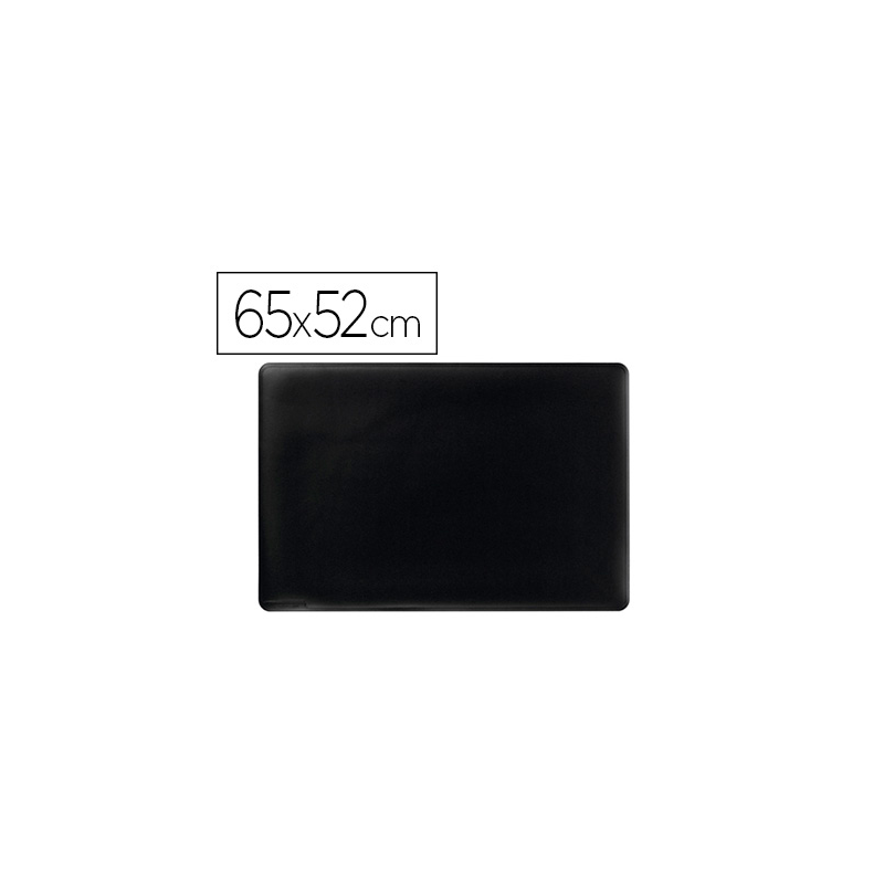 Vade sobremesa durable negro antideslizante contorneado 65x52 cm
