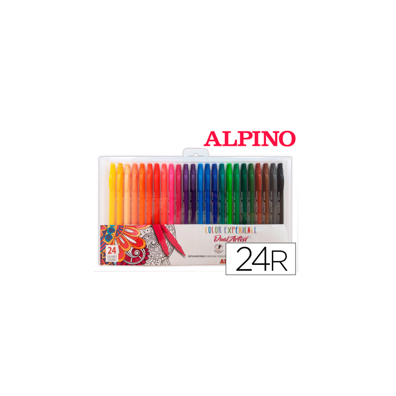 Rotulador alpino dual artist color experience estuche de 24 unidades colores surtidos