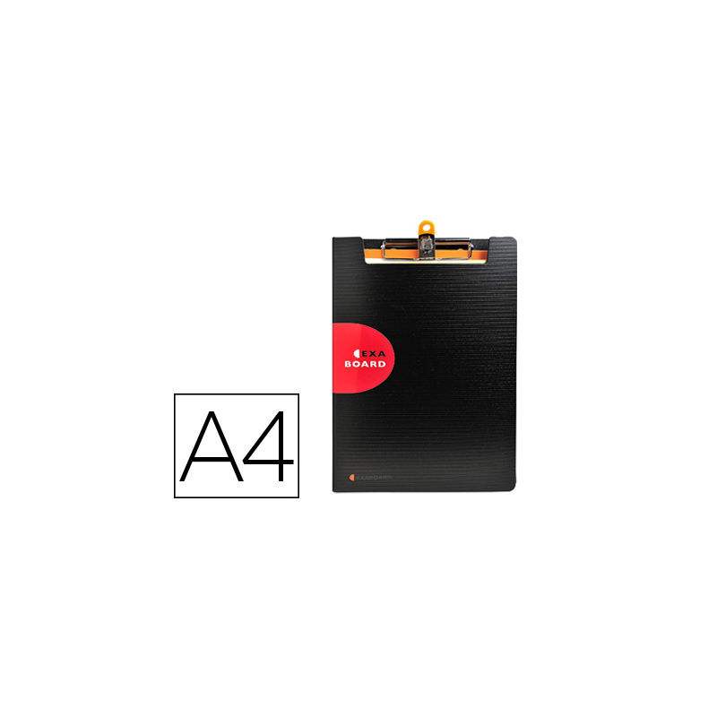 Carpeta exacompta exactive con tapa polipropileno negro con pinza y portaboligrafo din a4