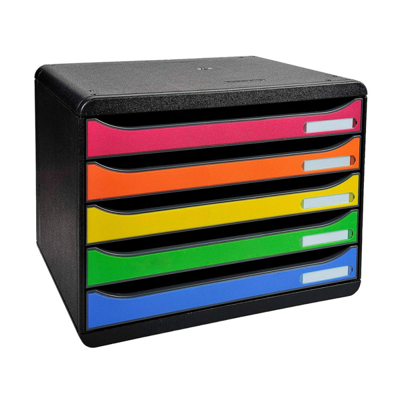 Fichero cajones sobremesa exacompta big-box plus iderama arlequin 5 cajones apaisado multicolores