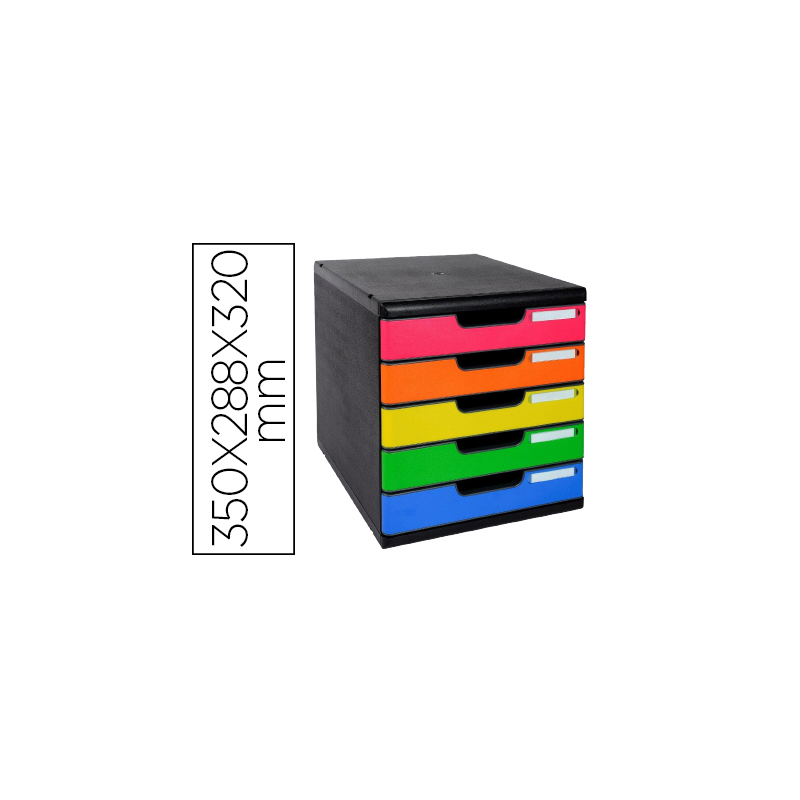 Fichero cajones sobremesa exacompta iderama arlequin 5 cajones multicolores 350x288x320 mm