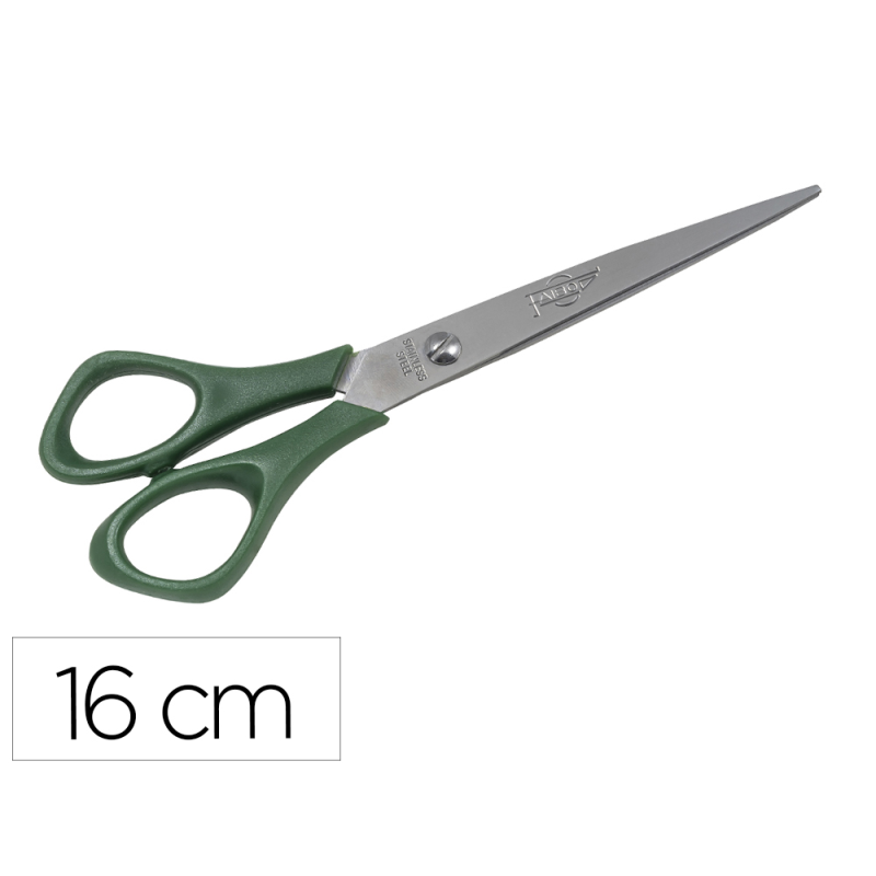 Tijera oficina faibo acero inoxidable 16 cm empuñadura ergonomica