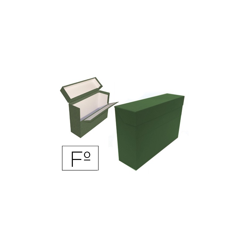 Caja transferencia mariola folio doble carton forrado geltex lomo 20 cm color verde
