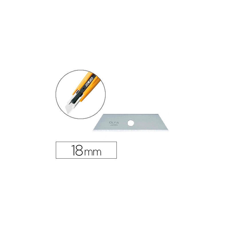 Repuesto cuchilla cuter olfa ancho 18 mm para cuter sk-4 blister de 5 unidades