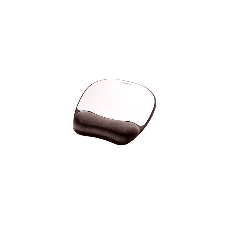 Alfombrilla para raton fellowes con reposamuñecas de espuma memory foam plata 230x196x20 mm