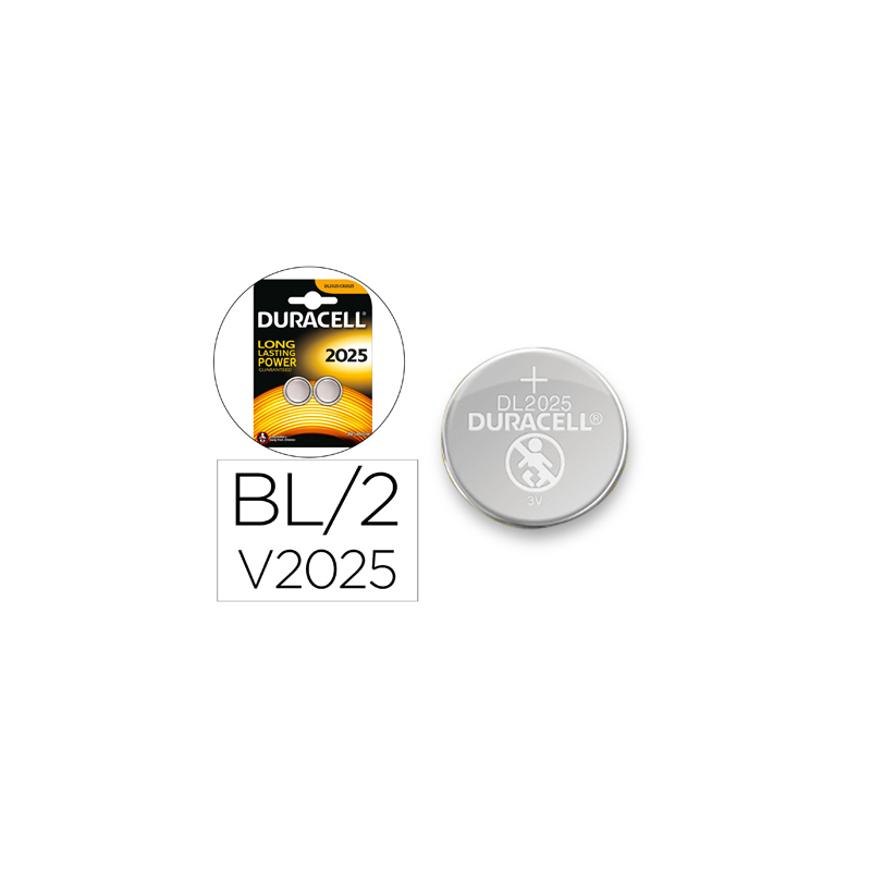 Pila duracell alcalina boton cr2025 blister 2 unidades