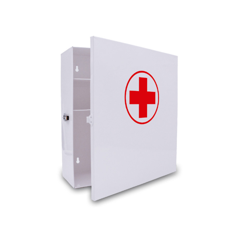 Botiquin q-connect metalico 4 compartimentos vacio primeros auxilios 275x300x120 mm