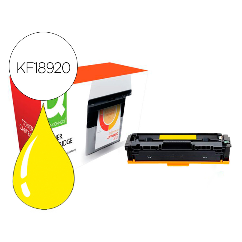Toner compatible q-connect canon lbp611y i-sensys lbp610 amarillo alto rendimiento 2200 paginas