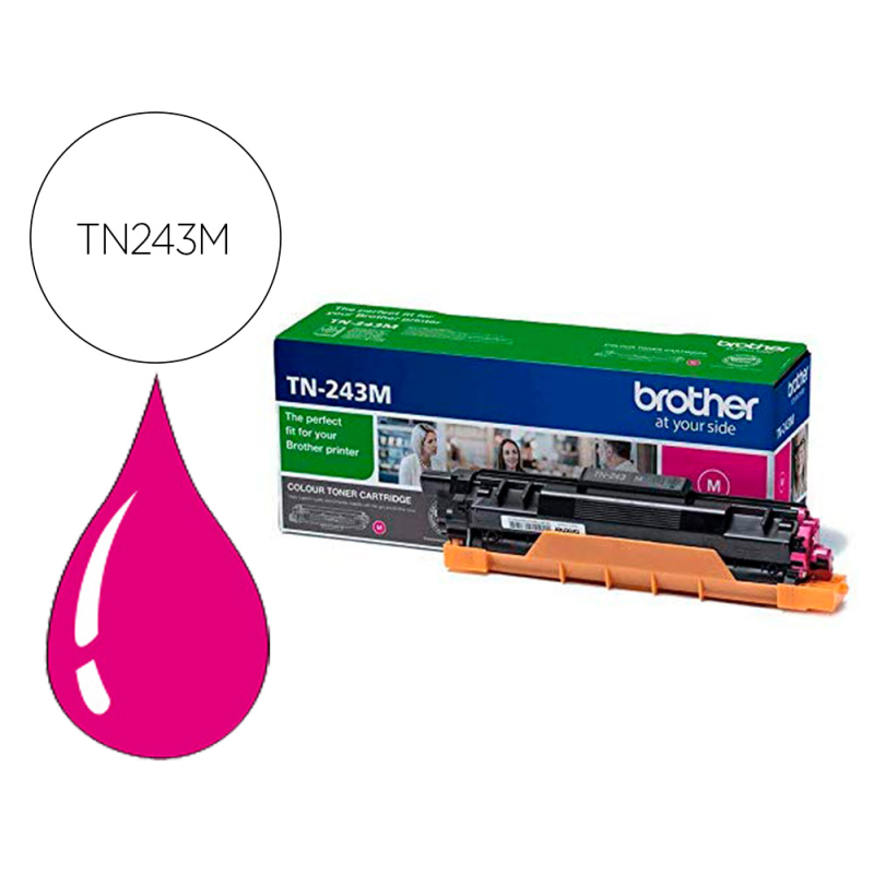 Toner brother tn243m dcp-l3510cdw / hl- l3270cdw / mfc-l3710cw magenta 1000 paginas