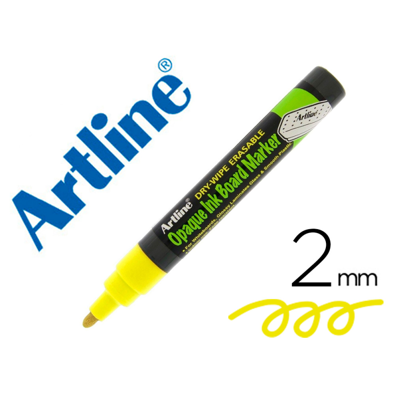 Rotulador artline pizarra epd-4 color amarillo fluorescente opaque ink board punta redonda 2 mm