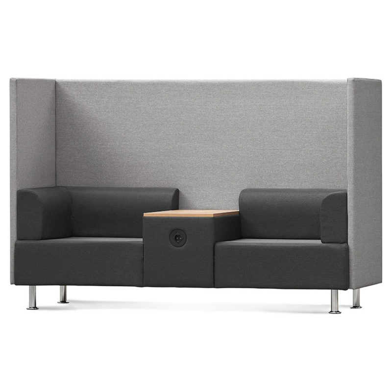 Sofa rocada 2 plazas + mesa tapizado color negro / gris 200x129x68 cm