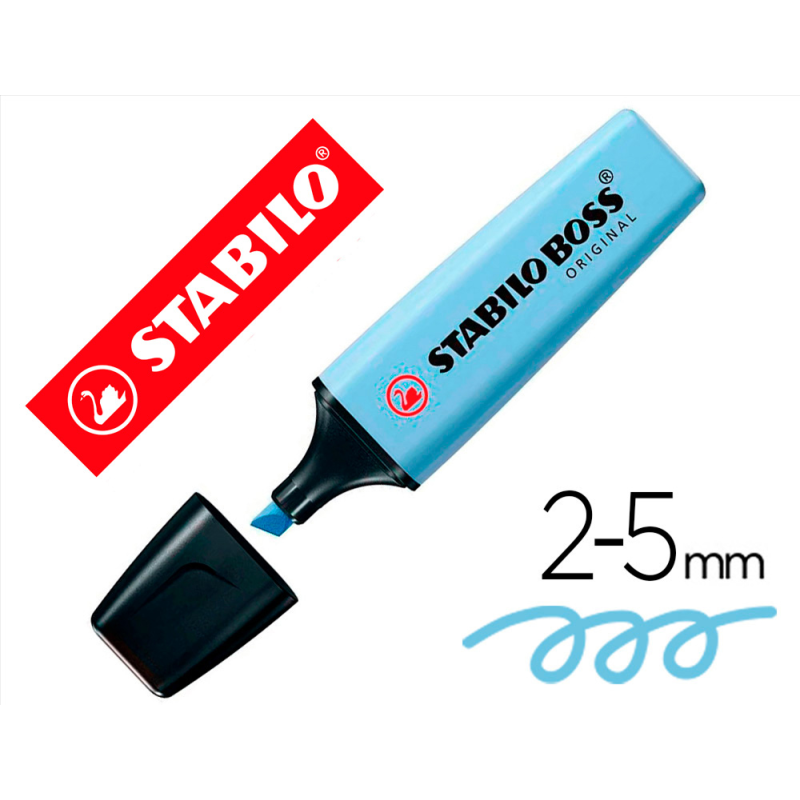 Rotulador stabilo boss fluorescente 70 pastel azul nublado