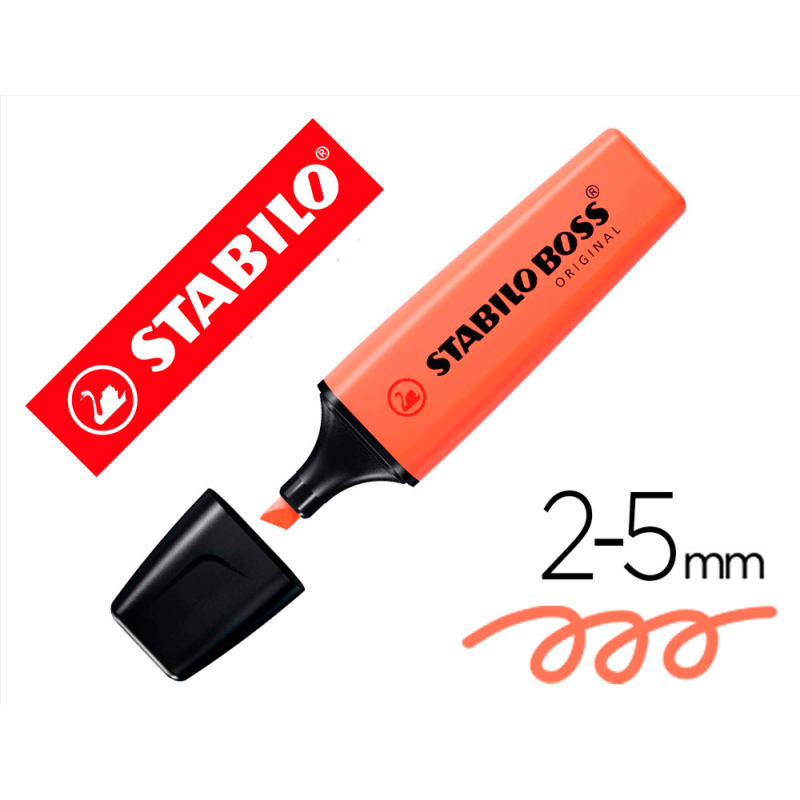 Rotulador stabilo boss fluorescente 70 pastel coral meloso
