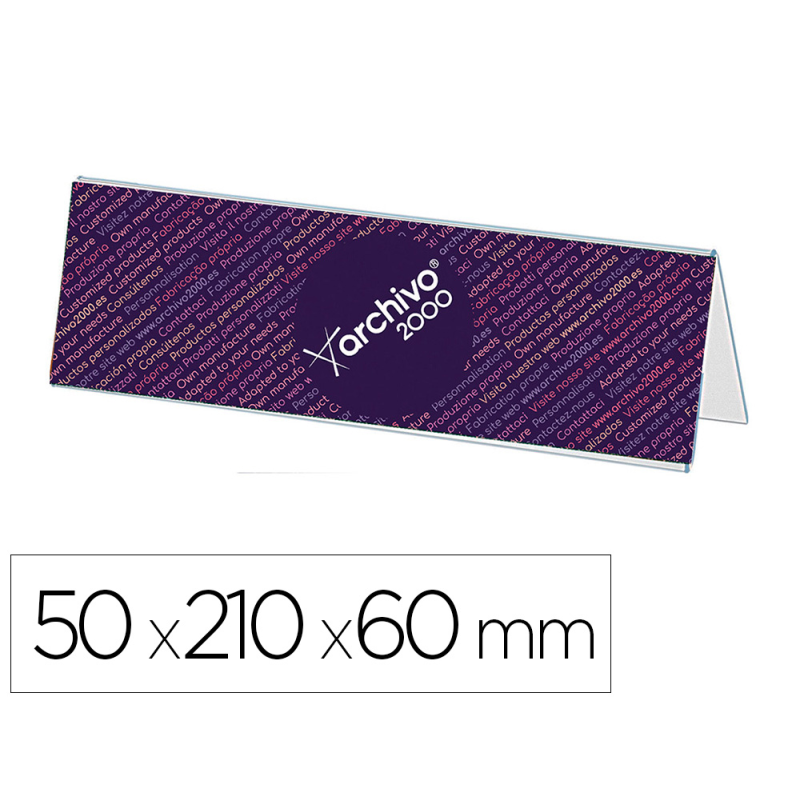 Identificador sobremesa archivo 2000 premium poliestireno cristal transparente 50x210x60 mm