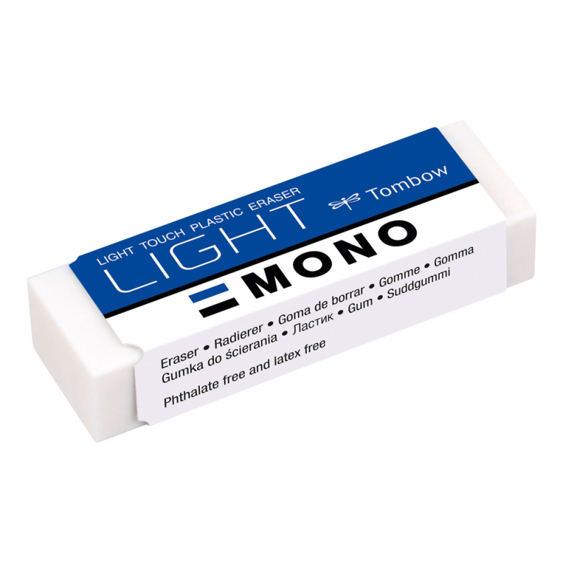 Goma tombow mono light polimera caucho pvc especial para borrado delicado