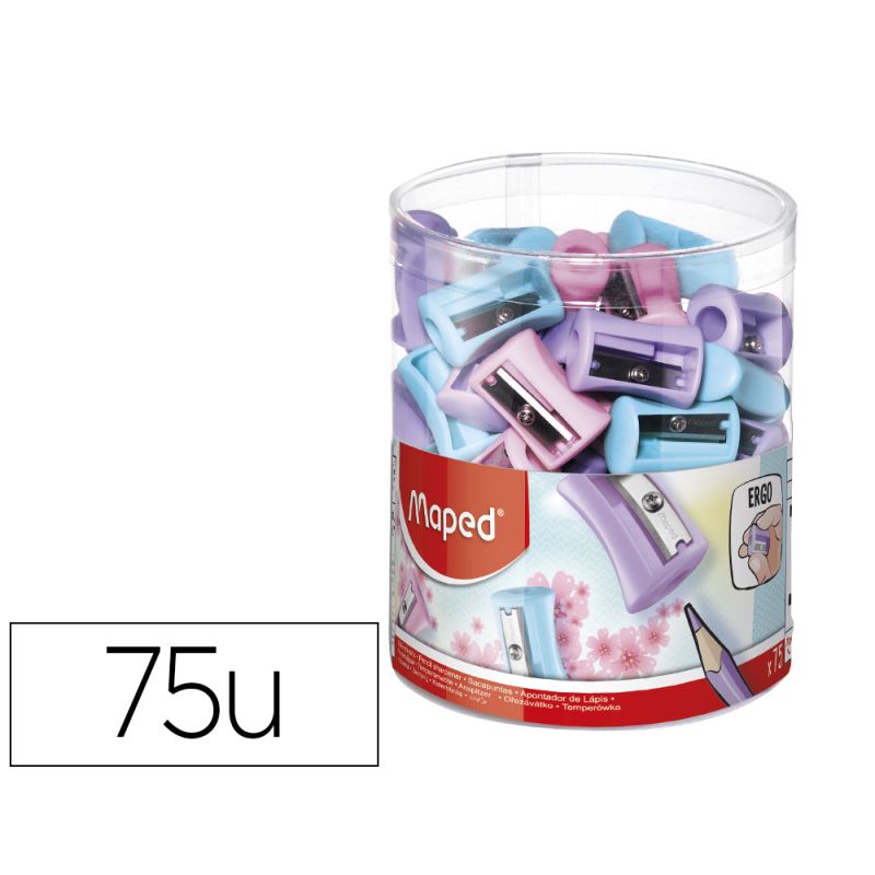 Sacapuntas maped plastico vivo 1 uso colores pastel surtidos