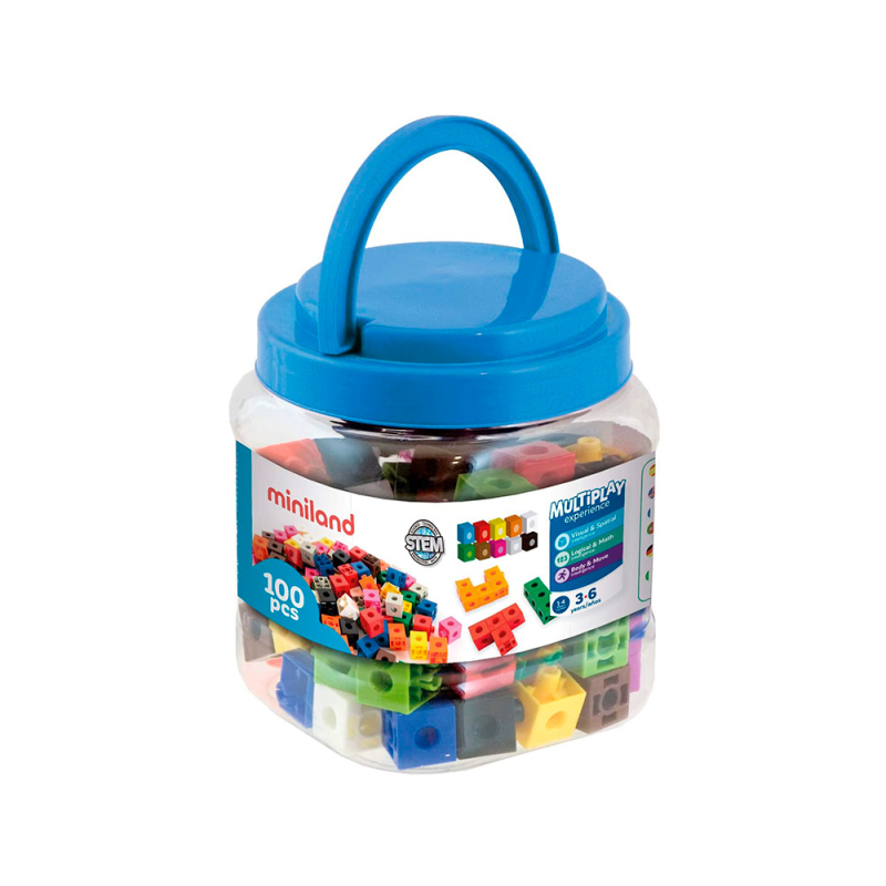 Juego miniland 100 cubos de 2 cm para juegos matematicos 125x150x125 mm