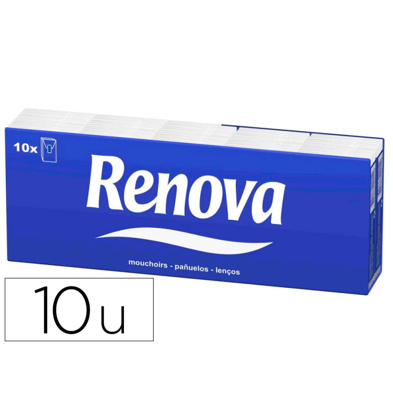 Pañuelos de papel renova pack de 10 paquetes