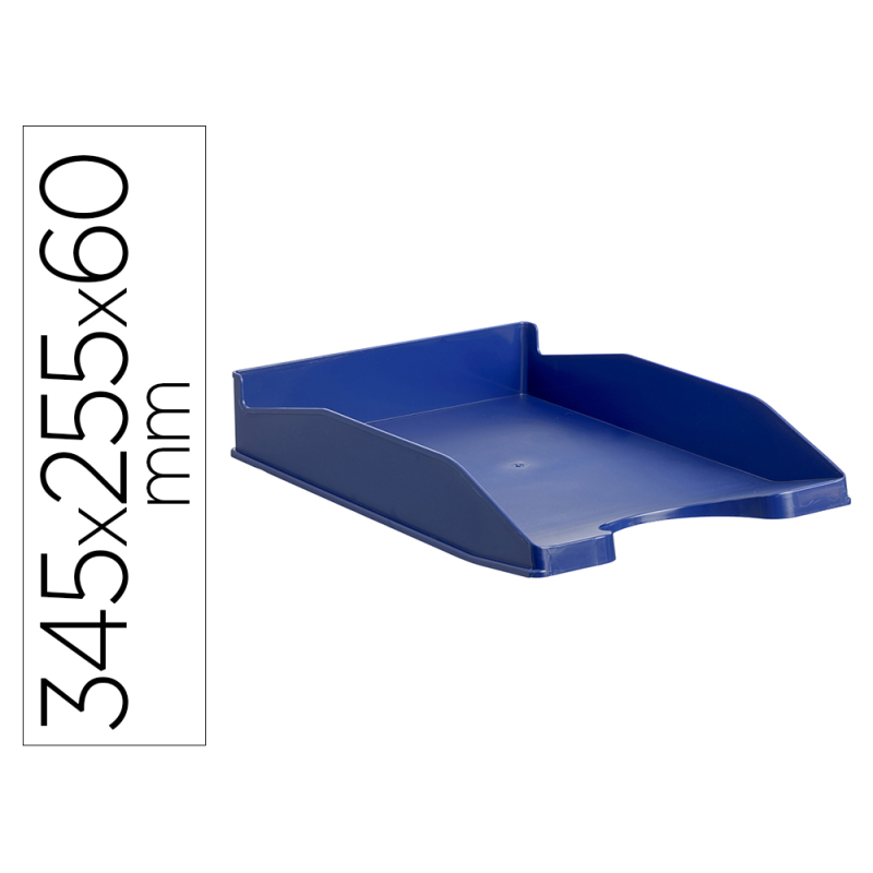 Bandeja sobremesa archivo 2000 antimicrobiana plastico apilable 3 posiciones din a4 y folio azul 345x255x60 mm