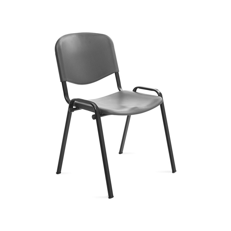 Silla rocada confidente estructura metalica respaldo y asiento en polimero color gris
