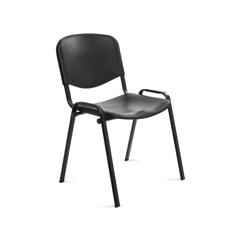 Silla rocada confidente estructura metalica respaldo y asiento en polimero color negro