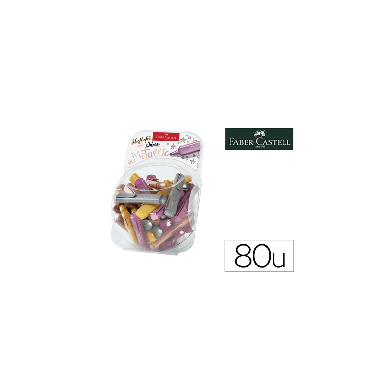 Rotulador faber castell fluorescente textliner 46 metalico bombonera 80 unidades colores surtidos