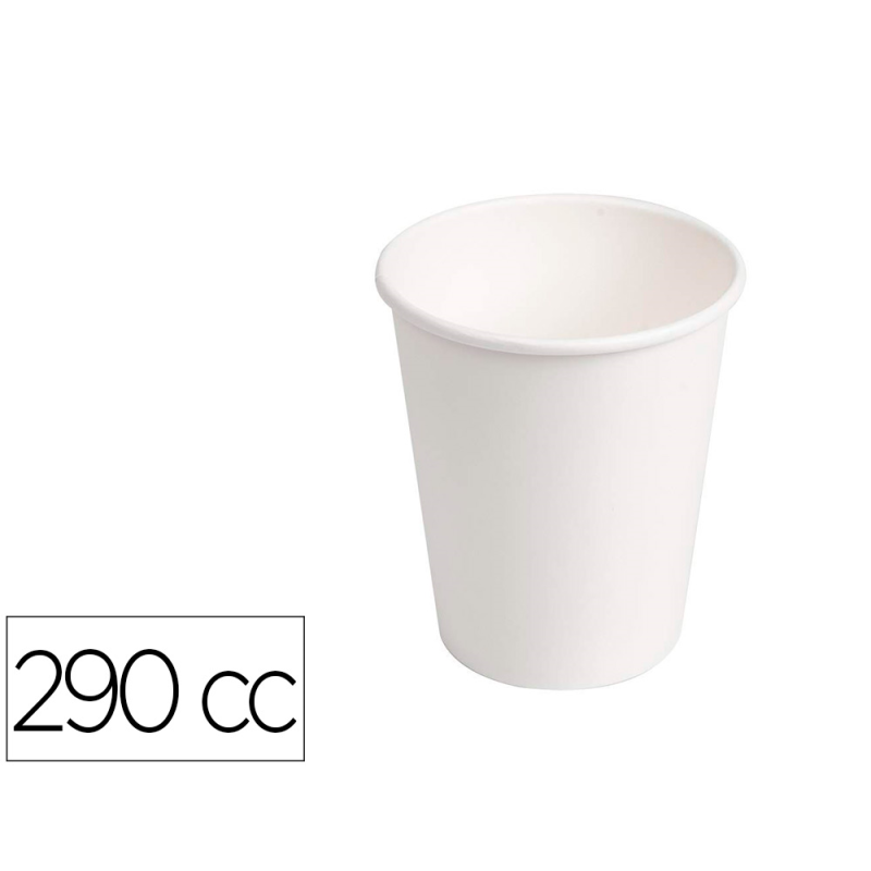 Vaso termico de carton blanco 290 cc paquete de 50 unidades