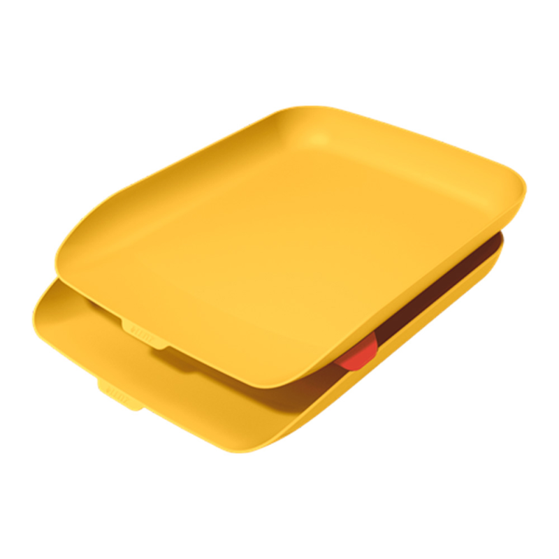 Bandeja sobremesa plastico leitz cosy set de 2 unidades amarillo 274x81x407 mm
