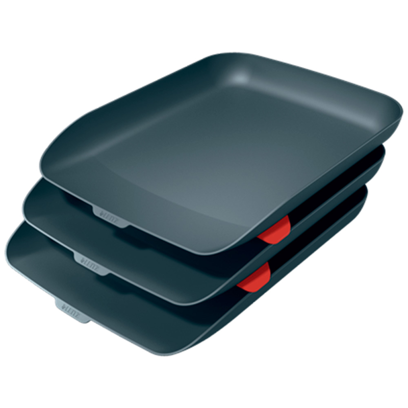 Bandeja sobremesa plastico leitz cosy set de 3 unidades gris 274x120x456 mm