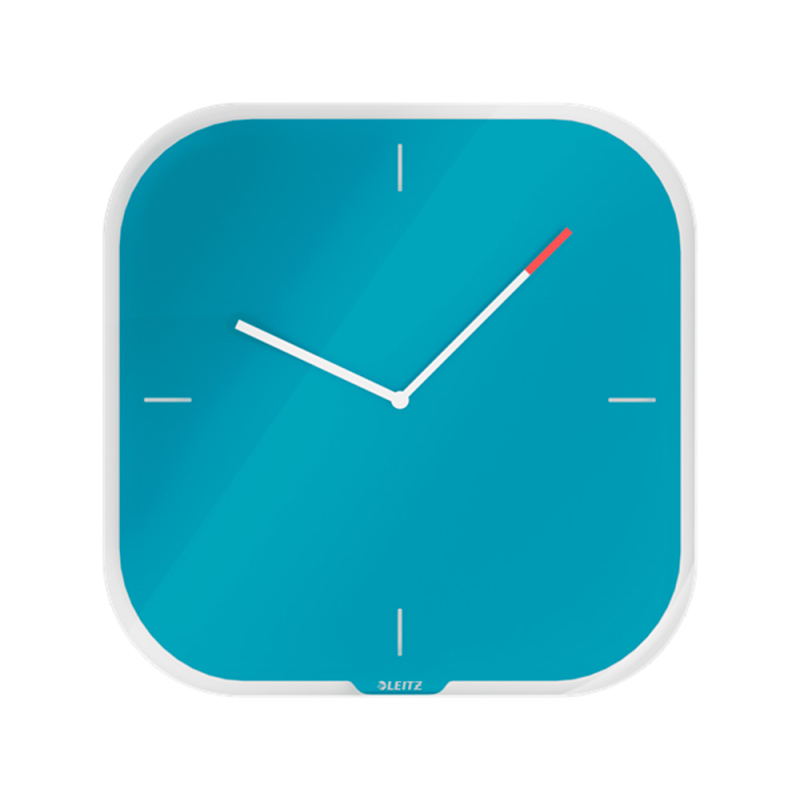 Reloj leitz cosy de pared silencioso cristal 30x30 cm azul
