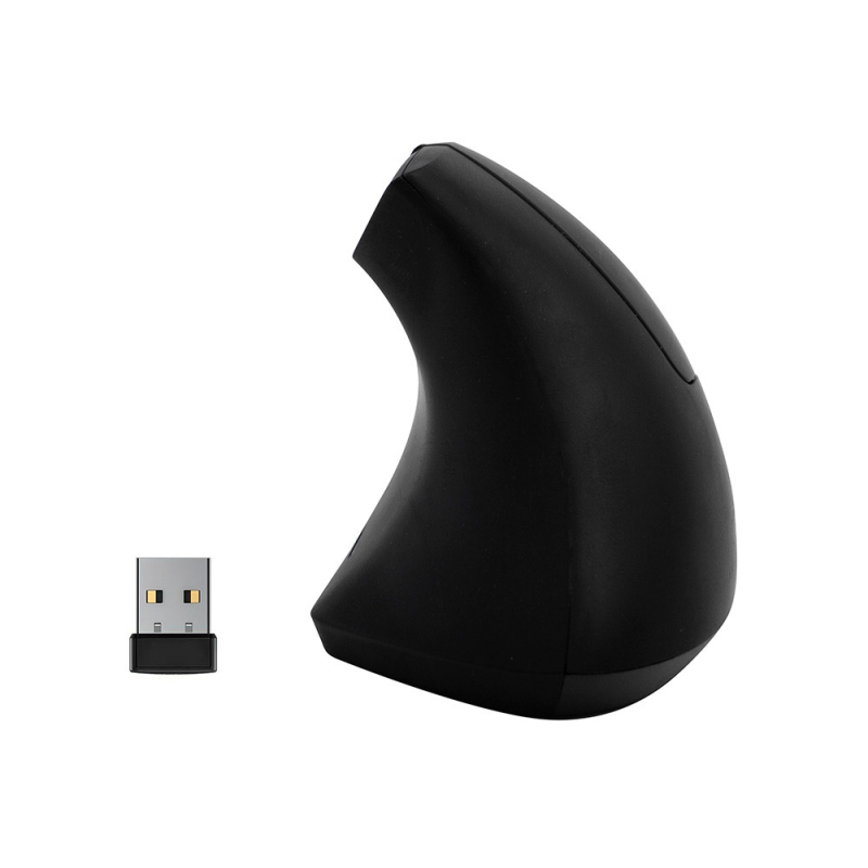 Raton q-connect optico inalambrico ergonomico vertical dpi 800/1200/1600 pilas aaa negro