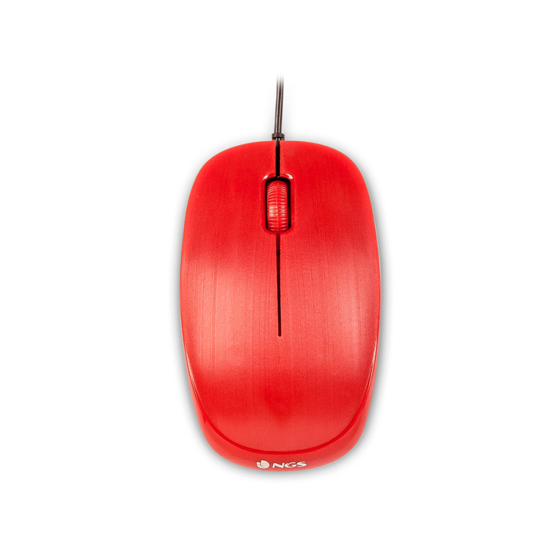 Raton ngs wired flame optico con cable 1000 dpi ambidiestros usb color rojo