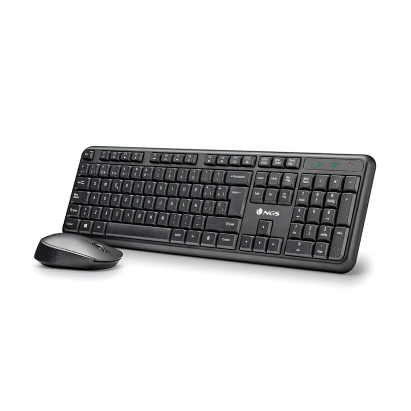 Set teclado y raton ngs harmony inalambrico silencioso con 12 teclas multimedia color negro