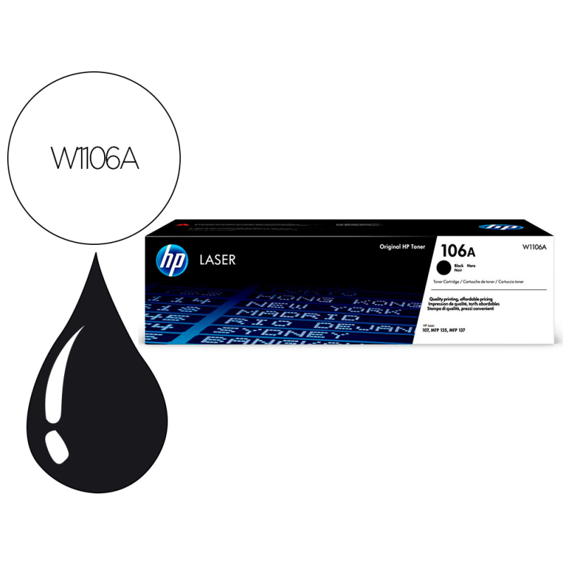 Toner hp laser 107a/w, mfp 135anegro 106a