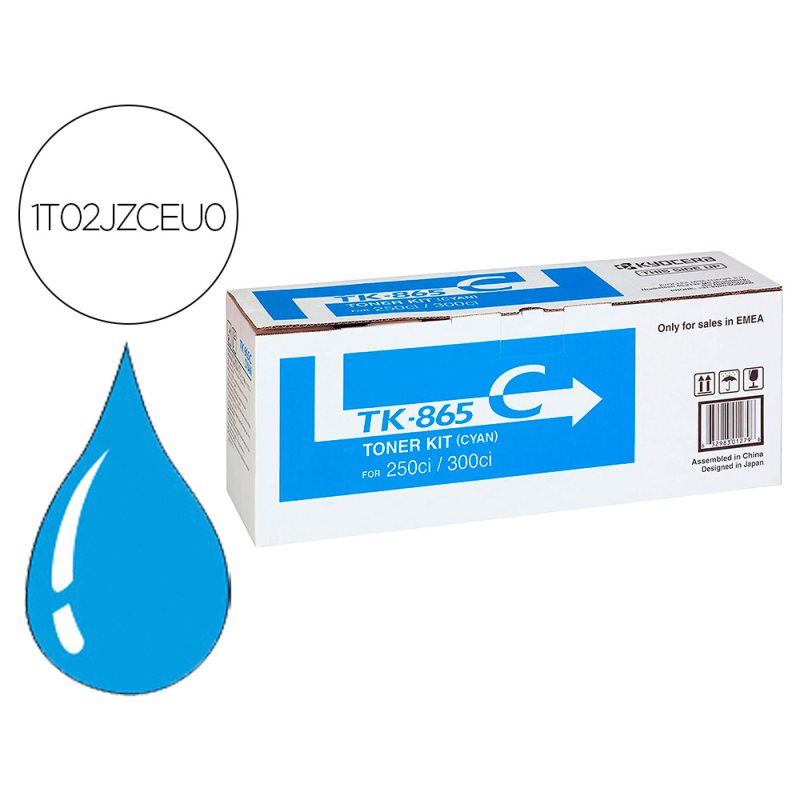 Toner kyocera -mita copiadora cian taskalfa 200ci / 300ci tk865c 12.000 paginas