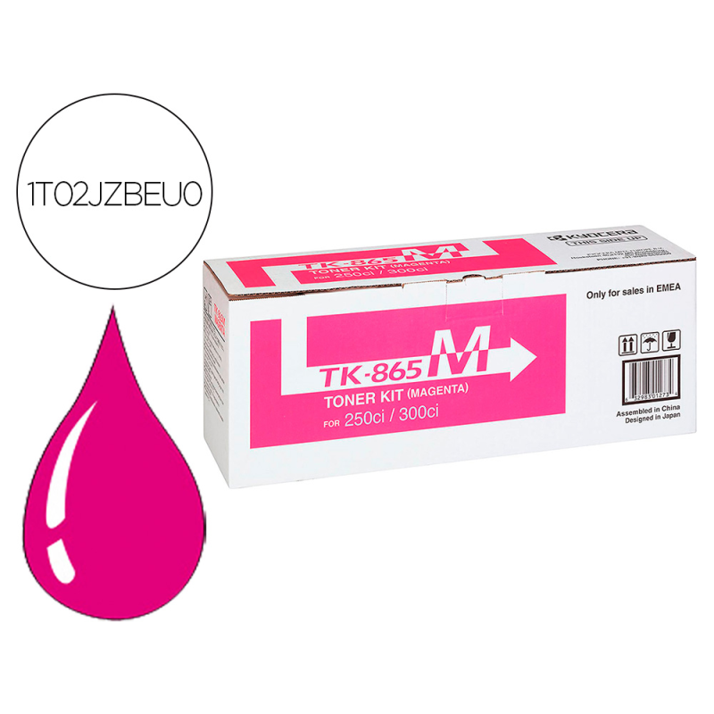 Toner kyocera -mita copiadora taskalfa 250ci/300ci magenta tk865m 12.000 paginas