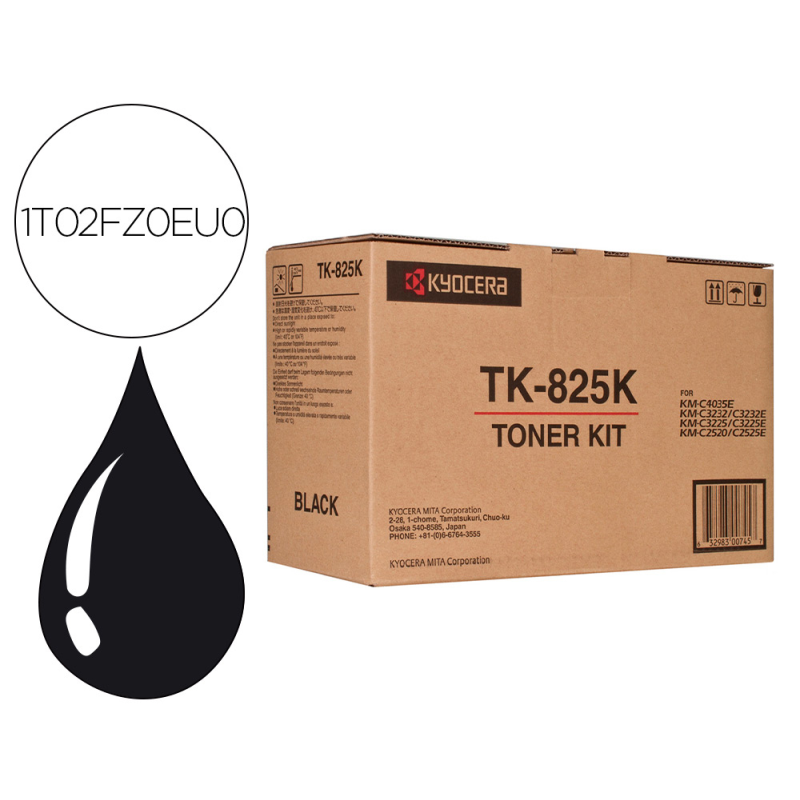 Toner kyocera -mita km-c2520 / 3225 / 3232 tk825k negro