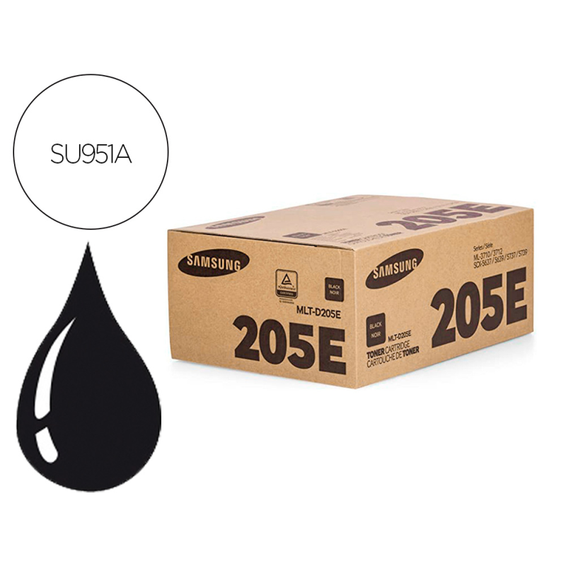 Toner hp samsung laser ml3710 negro 10.000 p ginas mltd205e/els