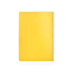 Cuaderno espiral liderpapel a4 pautaguia tapa plastico 80h 90gr cuadro pautado 3mm con margen color amarillo