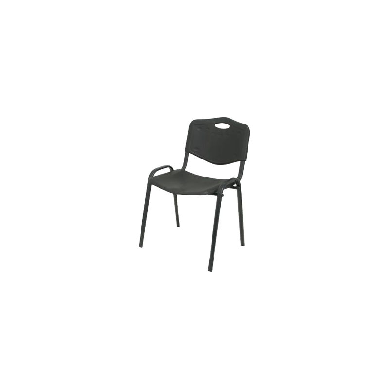 Silla apilable pyc estructura metal asiento respaldo pvc ergonomica 810x480mmx420 mm color negro