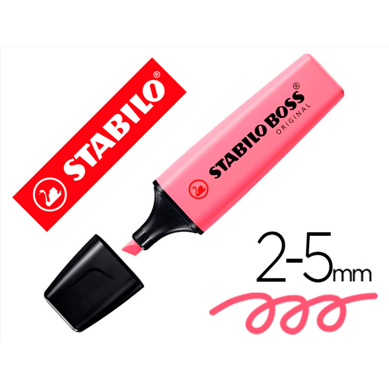 Rotulador stabilo boss fluorescente 70 pastel fucsia helado