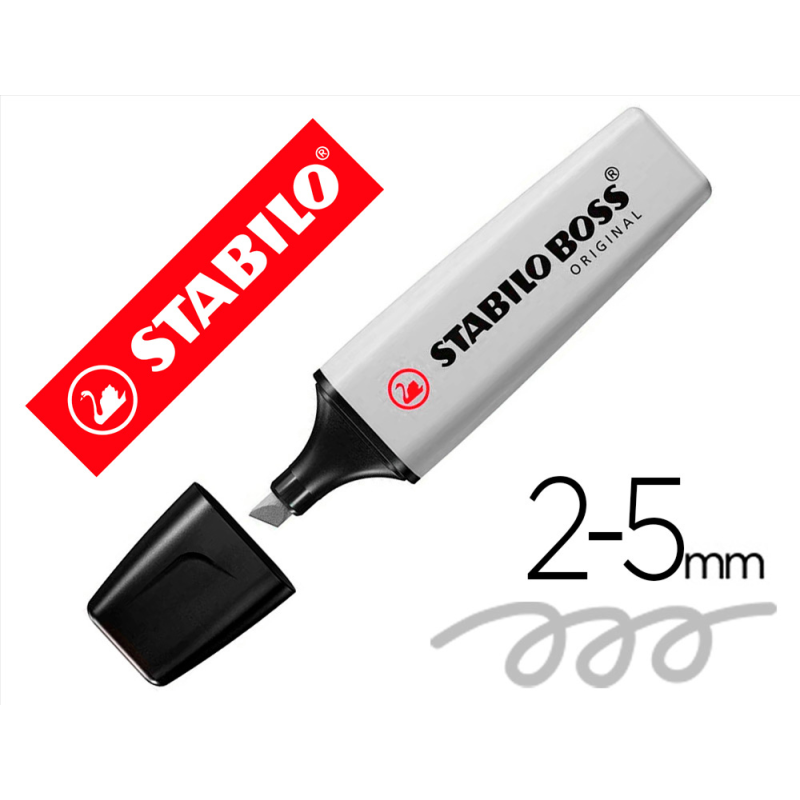 Rotulador stabilo boss fluorescente 70 pastel gris polvoriento
