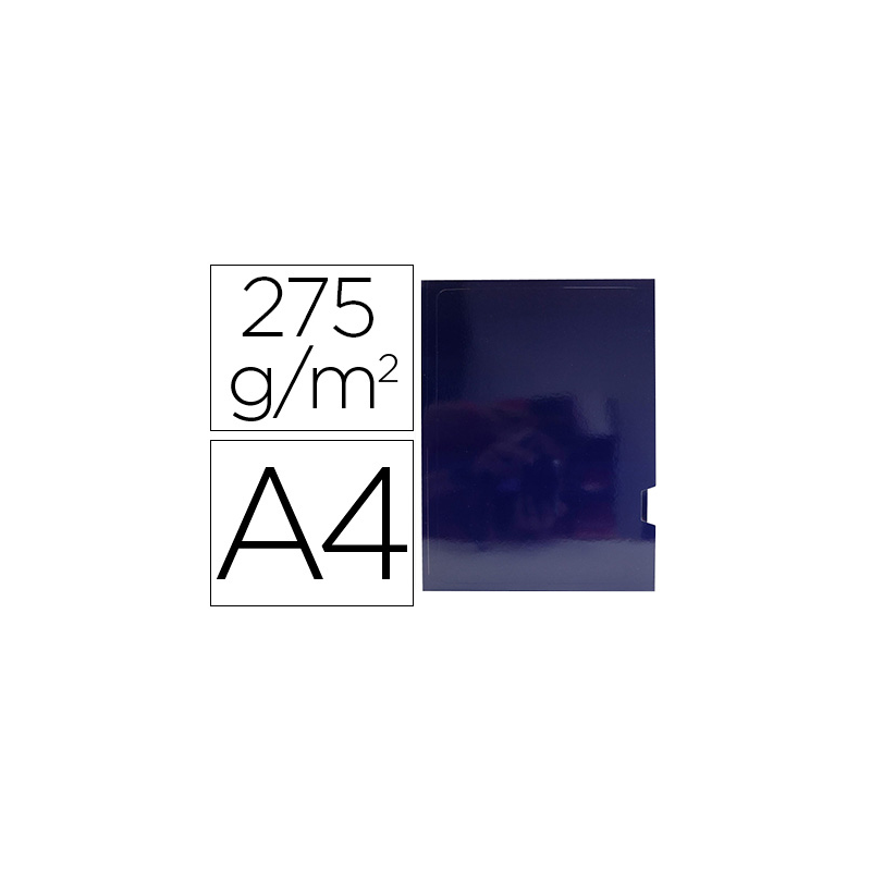 Subcarpeta cartulina gio plastificada presentacion 2 solapas din a4 azul 275g/m2