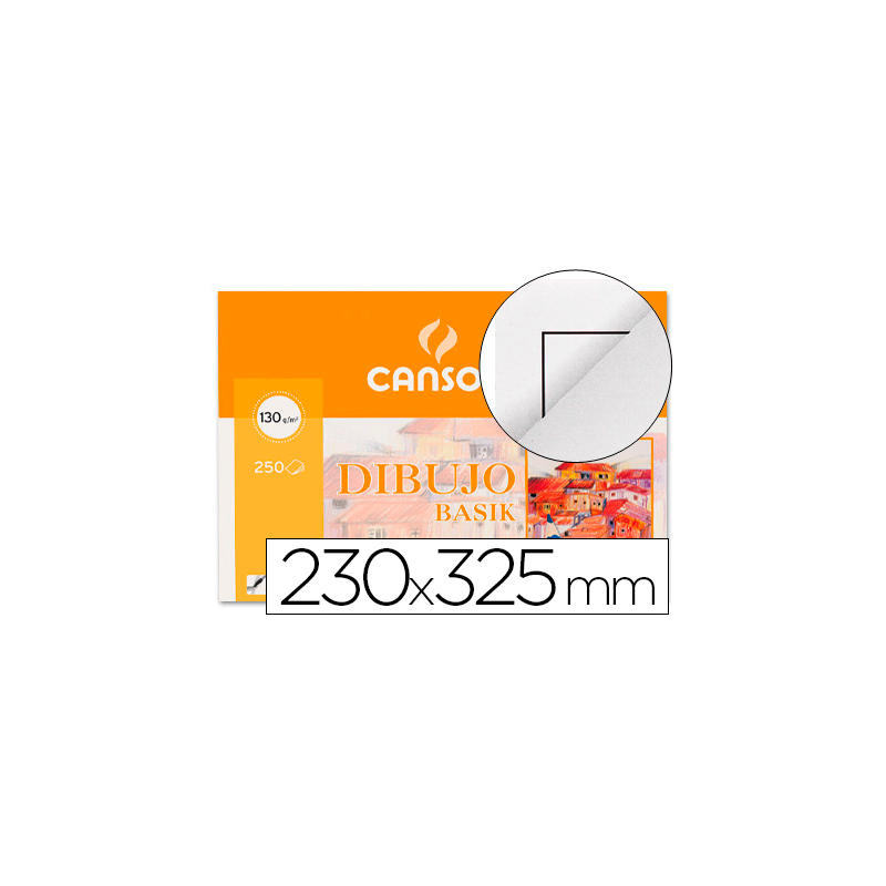 Papel dibujo basik 23x32.5 cm 130 gr con recuadro