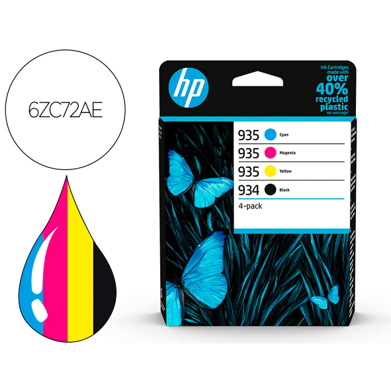 Toner hp 934/935 y 6zc72ae multi pack negro / cian / magenta / amarillo