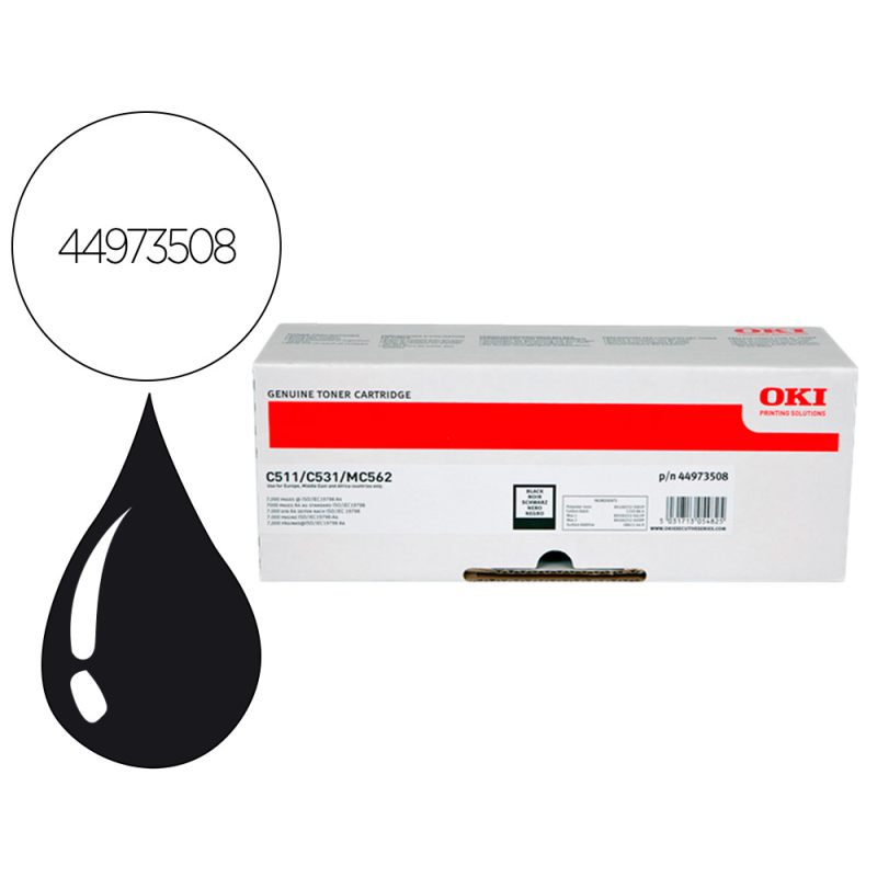 Toner oki laser mc562 / c511 negro 7000 paginas
