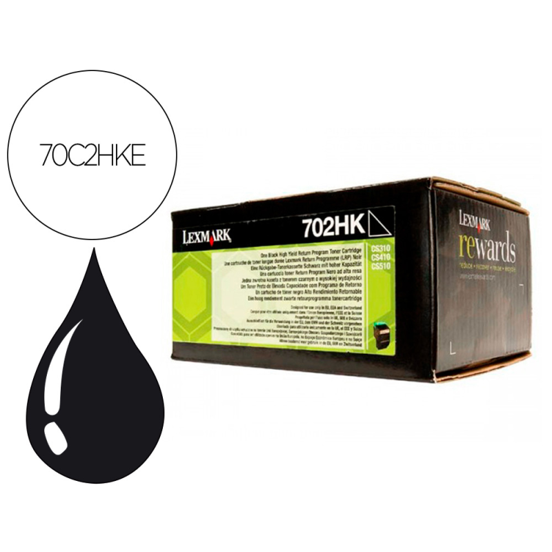 Toner laser lexmark 702hke negro 4000 paginas